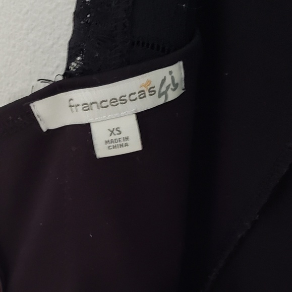 Francesca's Black Skater Dress with Lace Neckline - Picture 11 of 13